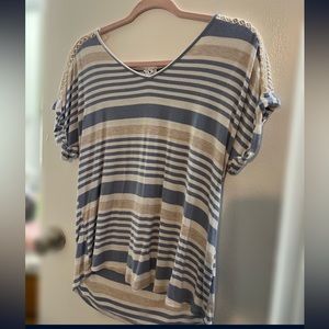 Blue and white stripped blouse